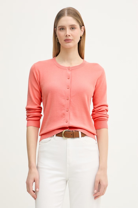 United Colors of Benetton cardigan femei bumbac portocaliu 1C19D502P