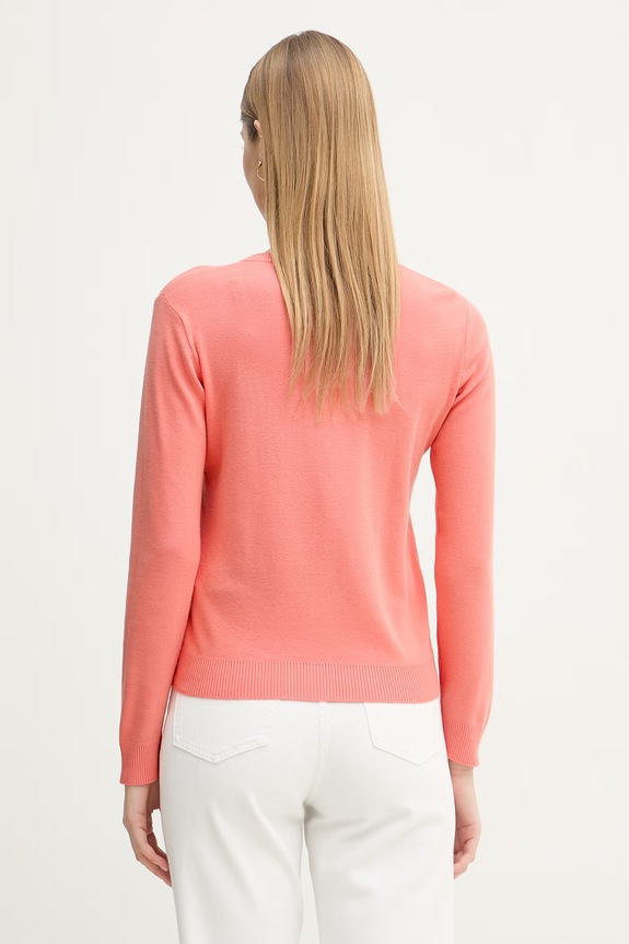 Îmbrăcăminte United Colors of Benetton cardigan femei bumbac 1C19D502P portocaliu