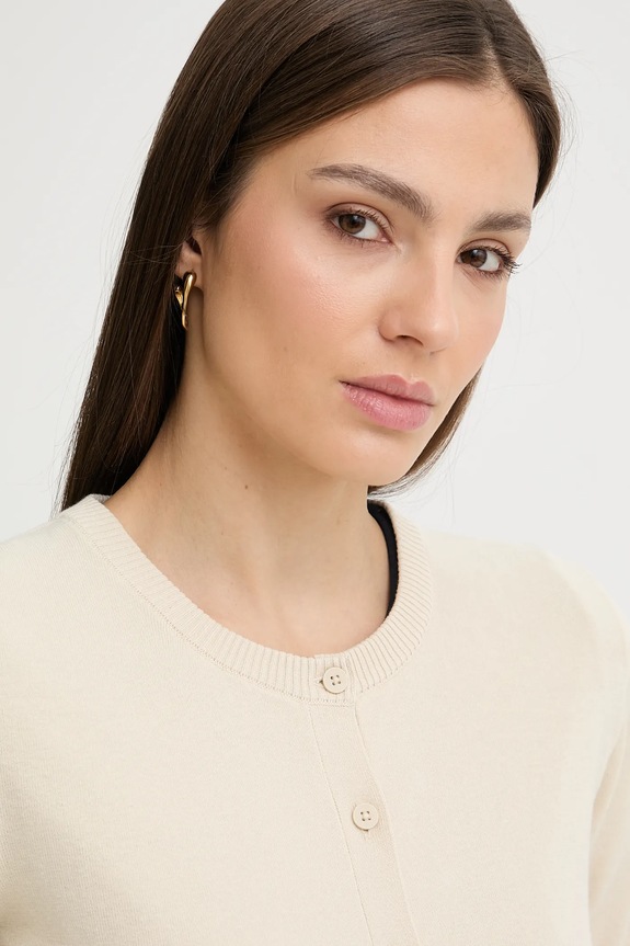 United Colors of Benetton kardigan damski bawełniany beżowy 1C19D502P
