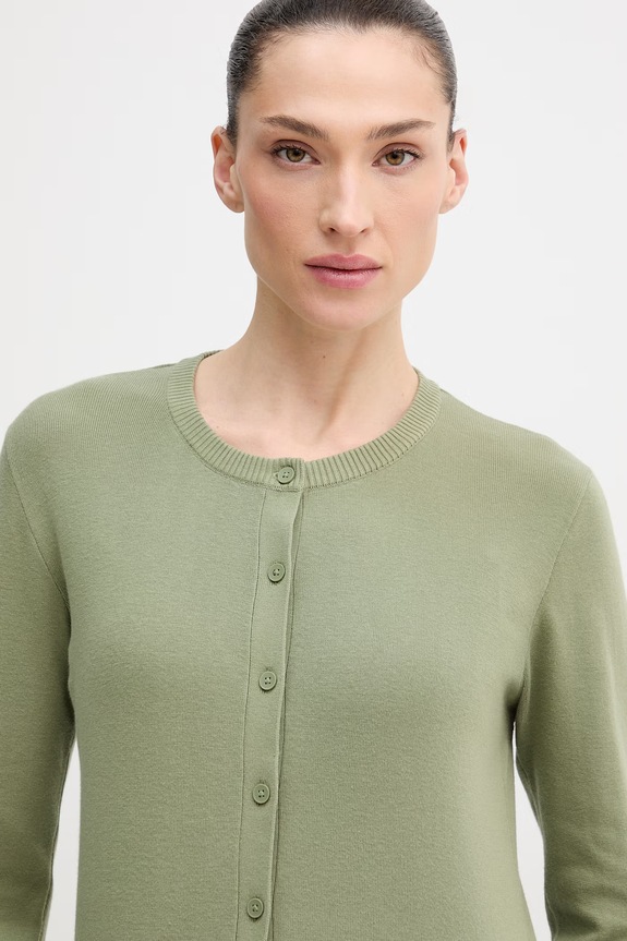 United Colors of Benetton cardigan de damă din bumbac verde 1C19D502P