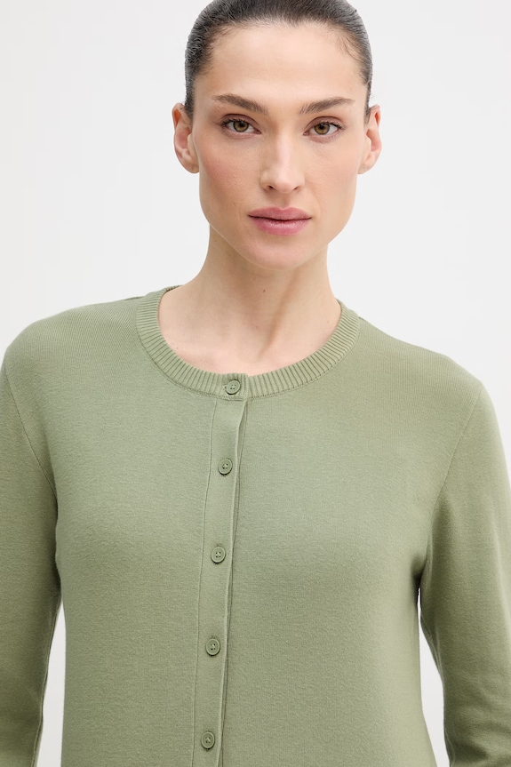 United Colors of Benetton cardigan de damă din bumbac verde 1C19D502P