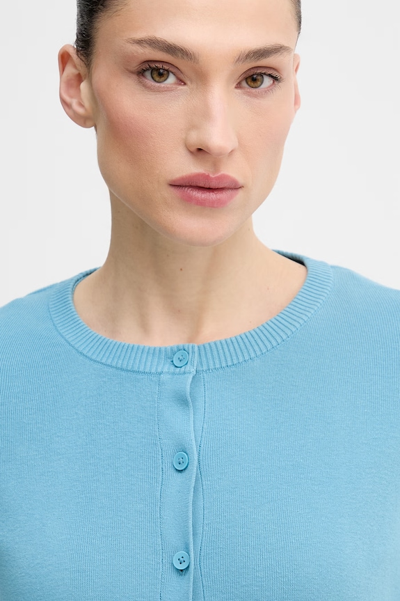 United Colors of Benetton cardigan de damă din bumbac albastru 1C19D502P