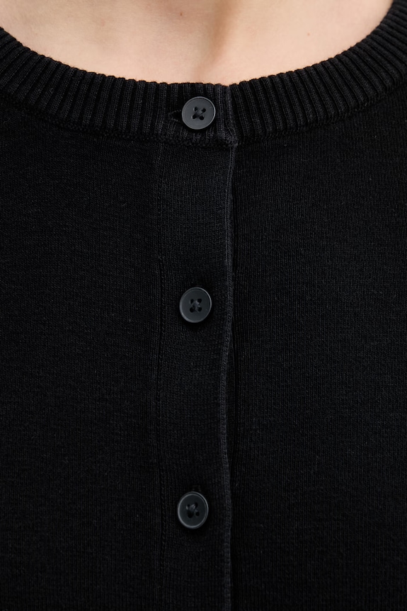 United Colors of Benetton cardigan femei din bumbac 1C19D502P negru