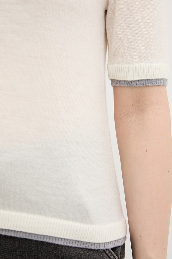 United Colors of Benetton sweter damski wełniany 11AHD10G4 beżowy