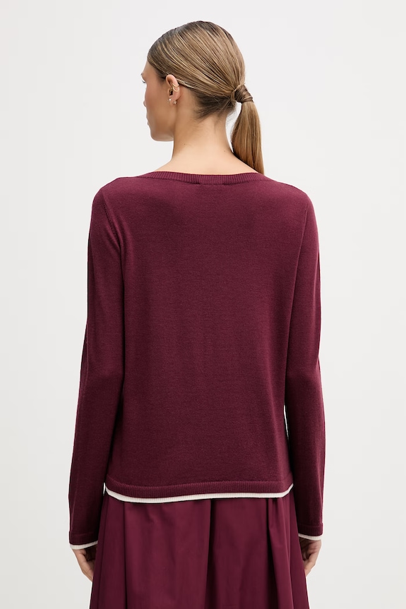 Îmbrăcăminte United Colors of Benetton pulover pentru femei, din lână 11AHD10G8 burgundia