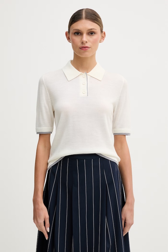 United Colors of Benetton polo pentru femei, din lână bej 11AHD301J
