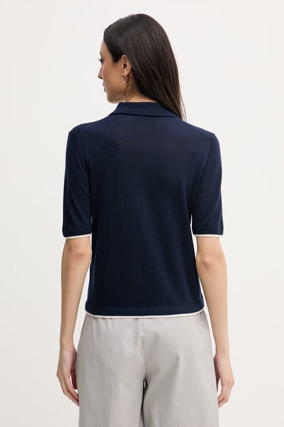 United Colors of Benetton polo pentru femei, din lână 11AHD301J bleumarin SS26