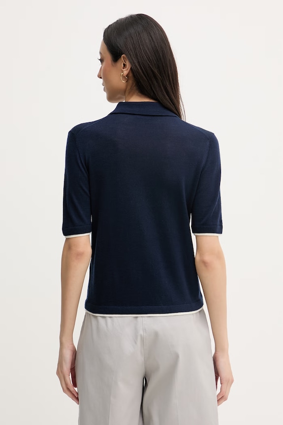 United Colors of Benetton polo pentru femei, din lână 11AHD301J bleumarin SS26