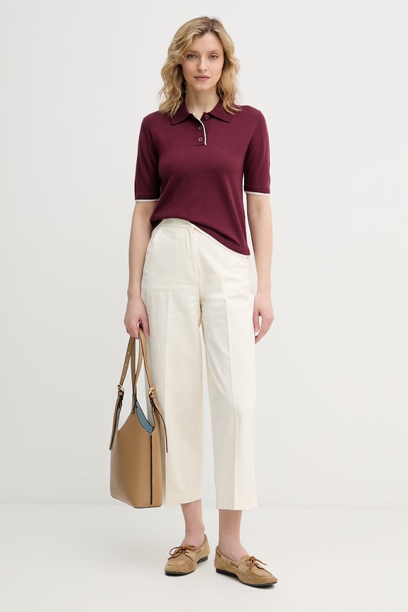 United Colors of Benetton polo damă de lână 11AHD301J burgundia SS26