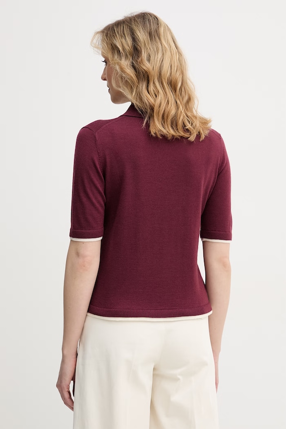 Îmbrăcăminte United Colors of Benetton polo damă de lână 11AHD301J burgundia