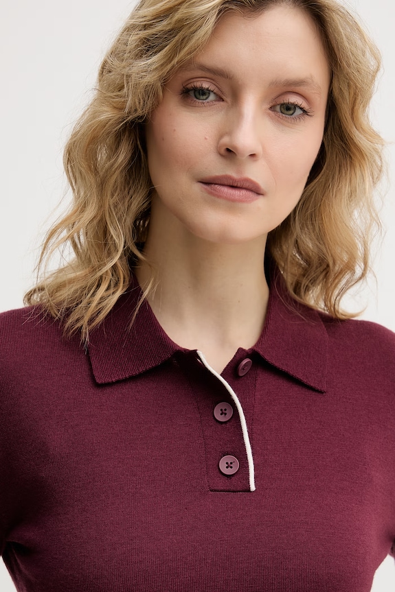 United Colors of Benetton polo damă de lână burgundia 11AHD301J