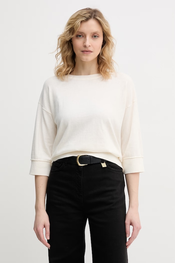 United Colors of Benetton sweter damski z wełną beżowy 1Y6SD10FX