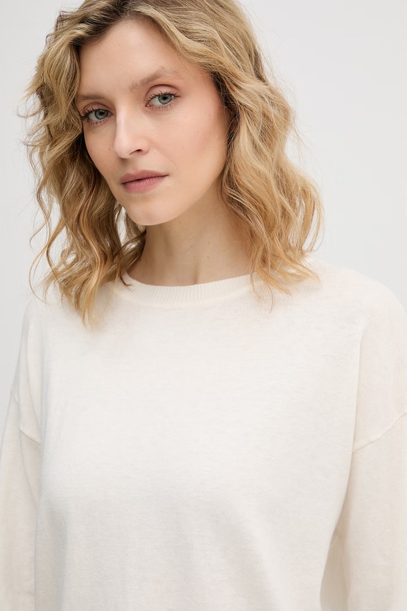 United Colors of Benetton sweter damski z wełną beżowy 1Y6SD10FX