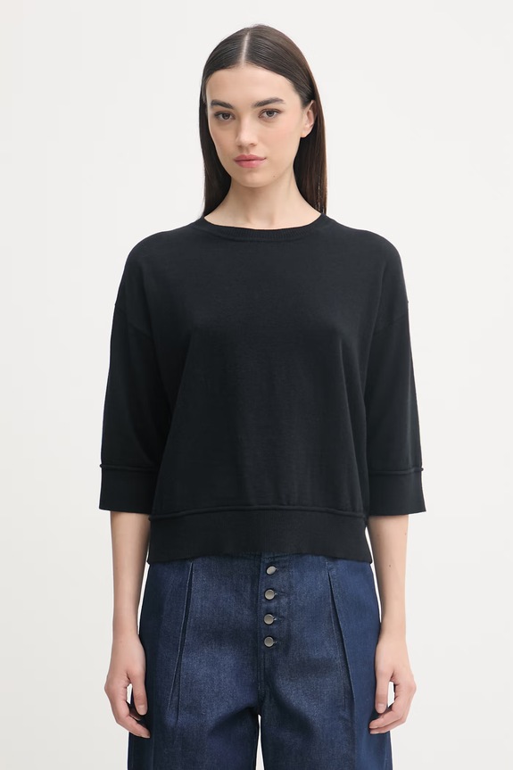 United Colors of Benetton sweter damski z wełną czarny 1Y6SD10FX