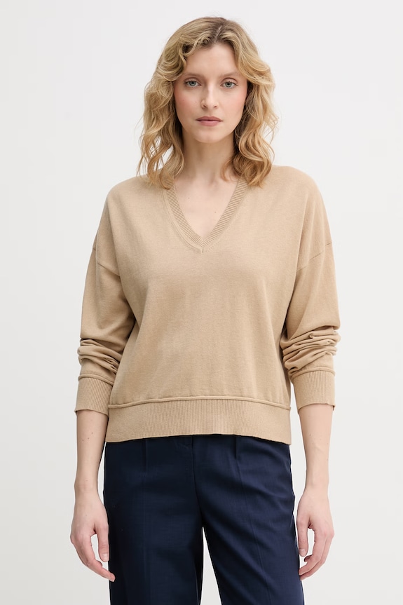 United Colors of Benetton pulover pentru femei, cu amestec de lână bej 1Y6SD403O