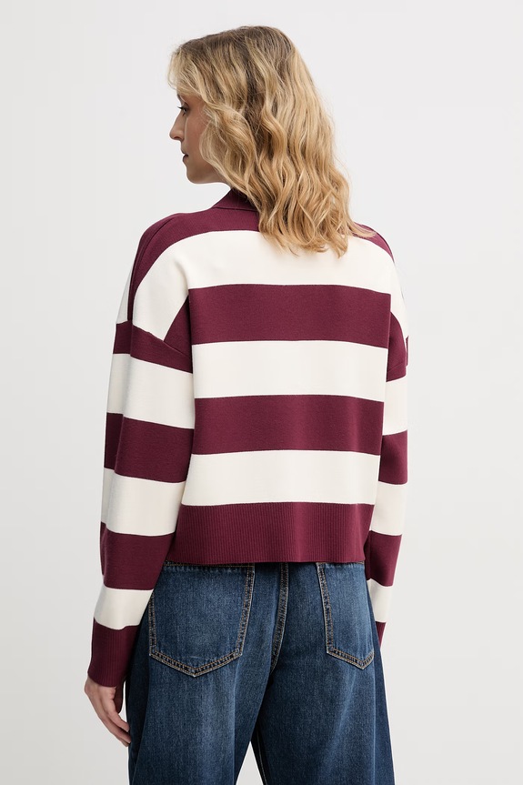 Odzież United Colors of Benetton sweter damski z wiskozą 1Z8CE301M bordowy