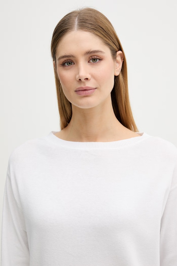 United Colors of Benetton sweter damski bawełniany biały 1C19D10FU