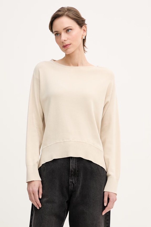United Colors of Benetton pulover pentru femei, din bumbac bej 1C19D10FU