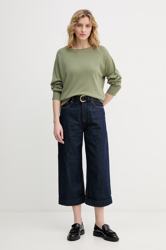 United Colors of Benetton pulover pentru femei, din bumbac 1C19D10FU verde SS26