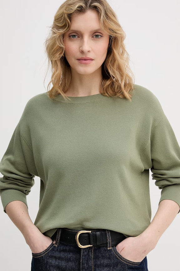 United Colors of Benetton pulover pentru femei, din bumbac verde 1C19D10FU