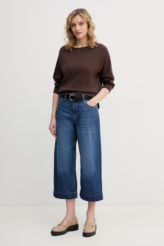 United Colors of Benetton pulover pentru femei, din bumbac 1C19D10FU maro SS26