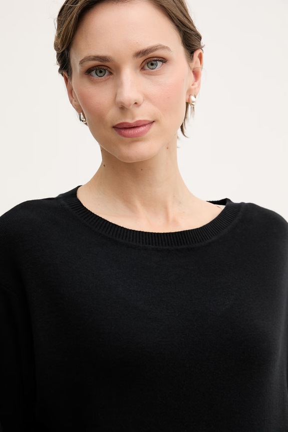 United Colors of Benetton pulover pentru femei, din bumbac negru 1C19D10FU