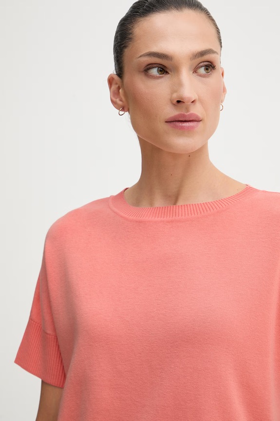 United Colors of Benetton pulover ženski bombažen oranžna 1C19D10G3