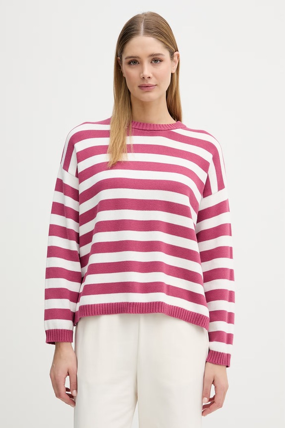 United Colors of Benetton pulover pentru femei, din bumbac roz 1C94E10FZ