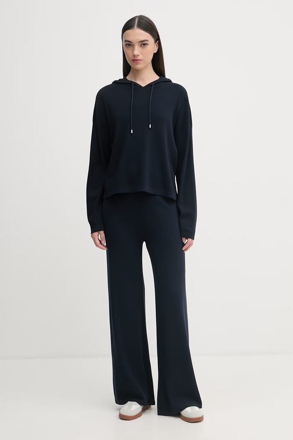 United Colors of Benetton Felpa con cappuccio da donna con viscosa 1LHGD204M blu navy SS26