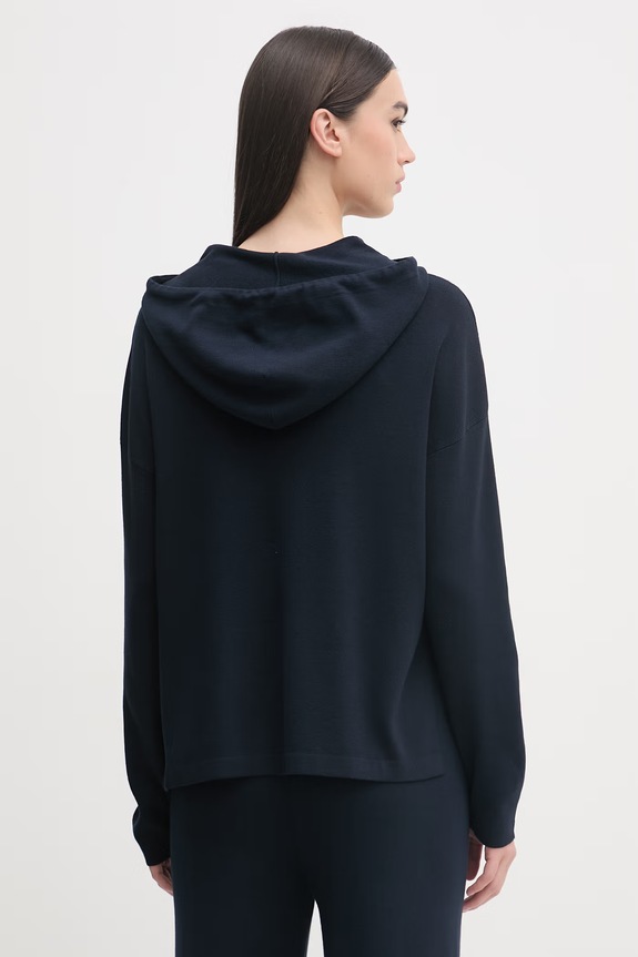Abbigliamento United Colors of Benetton Felpa con cappuccio da donna con viscosa 1LHGD204M blu navy