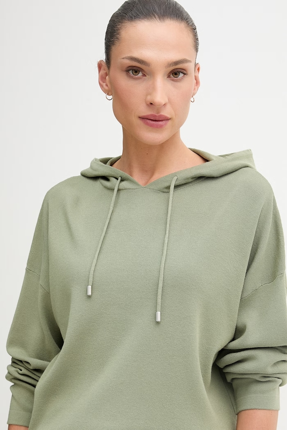 United Colors of Benetton mikina s kapucňou dámska s viskózou zelená 1LHGD204M