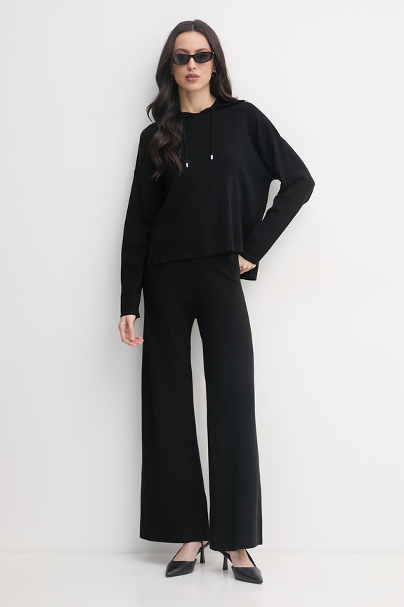 United Colors of Benetton felpa con cappuccio da donna con viscosa 1LHGD204M nero SS26