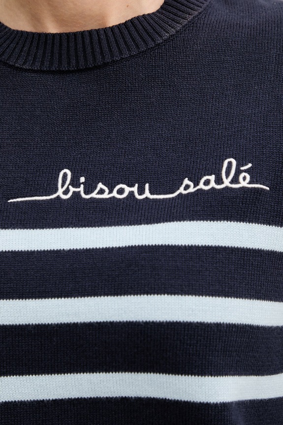 United Colors of Benetton Πουλόβερ Γυναικείο Βαμβακερό 1TTTE10GK σκούρο μπλε