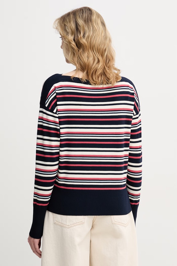 Odzież United Colors of Benetton sweter damski z wiskozą 1W2AD10GL granatowy