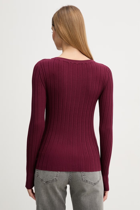 United Colors of Benetton női pulóver viszkózzal 1WZND10G9 burgundia SS26