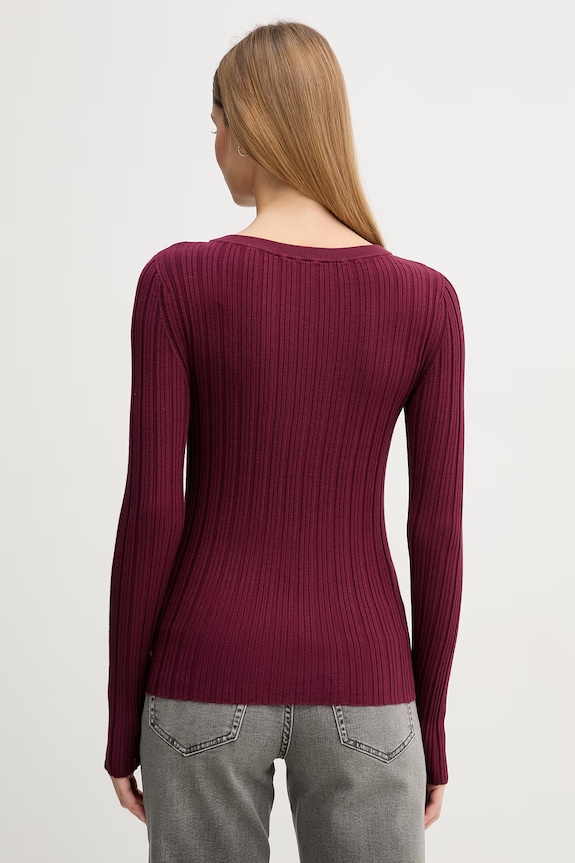 United Colors of Benetton női pulóver viszkózzal 1WZND10G9 burgundia SS26