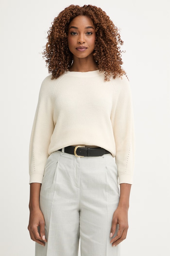 United Colors of Benetton sweter damski bawełniany beżowy 10IRD10GQ