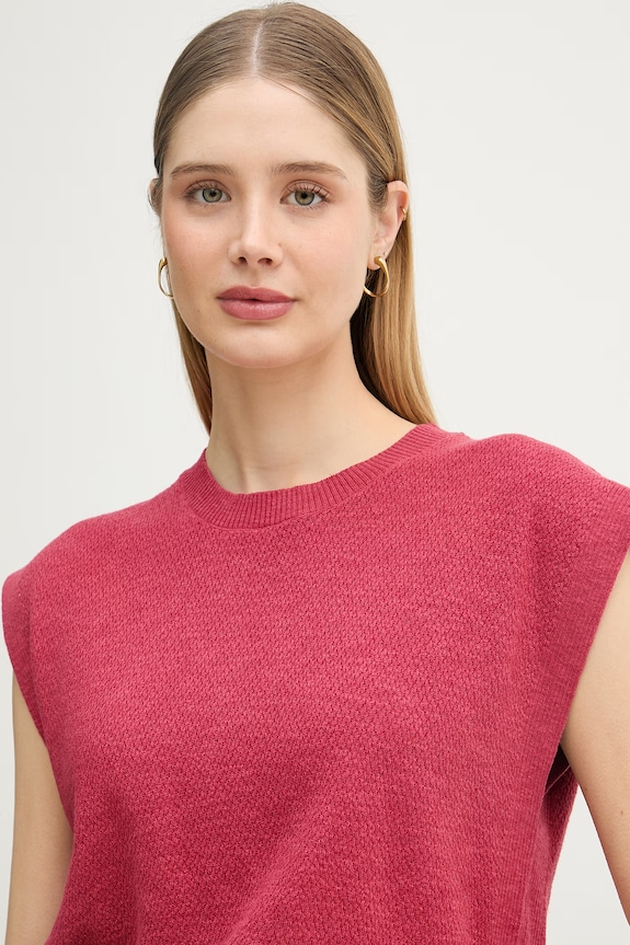United Colors of Benetton top pentru femei, cu in rosu 1DC3D10GT