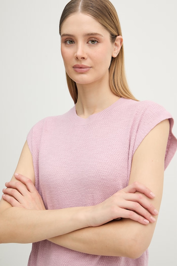 United Colors of Benetton top pentru femei, din in roz 1DC3D10GT