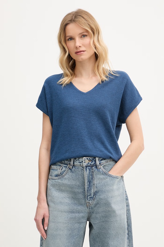 United Colors of Benetton tricou pentru femei, din in bleumarin 1DC3D403T