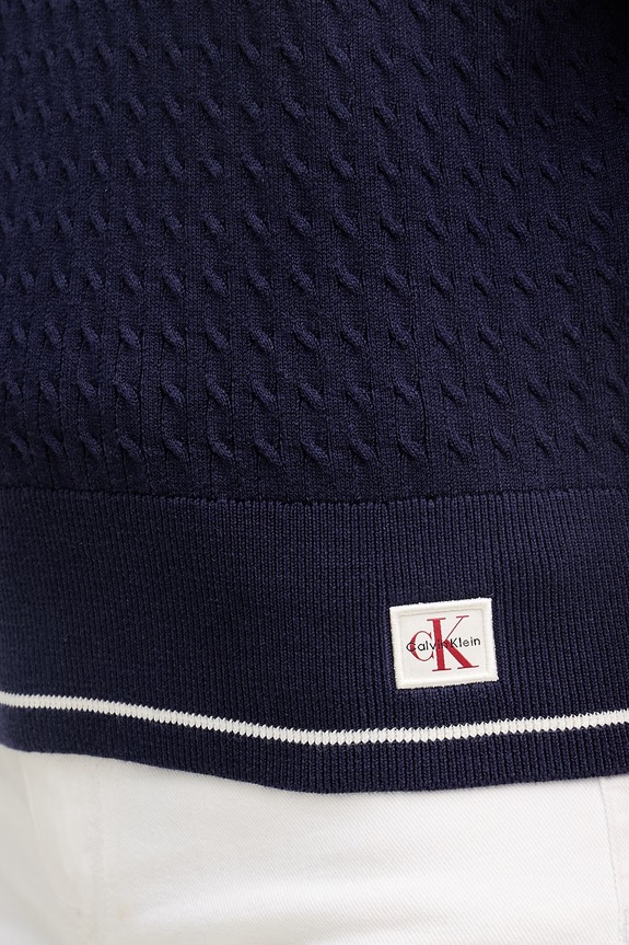 Calvin Klein Jeans úpletové polo tričko dámske LV047F320G tmavomodrá