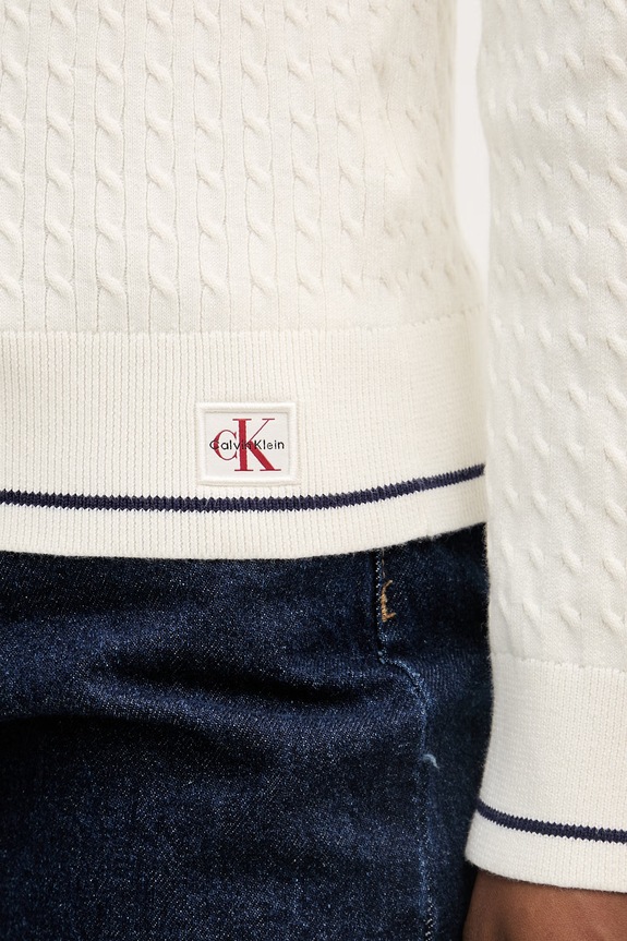 Calvin Klein Jeans cardigan pentru femei, cu bumbac LV047F322G bej