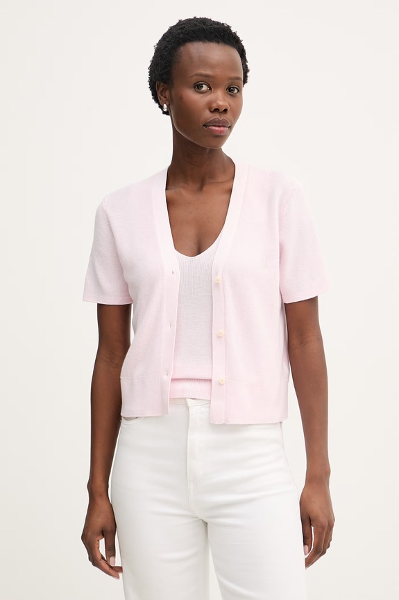 Calvin Klein Jeans cardigan pentru femei, din bumbac roz LV047F353G