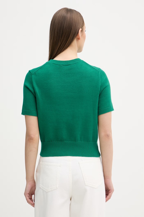 Oblečenie Calvin Klein Jeans úpletové tričko dámske bavlnené LV047F356G zelená