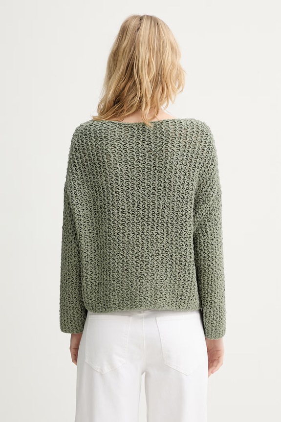 Odzież Marc O'Polo sweter damski z bawełną 5000013212 zielony