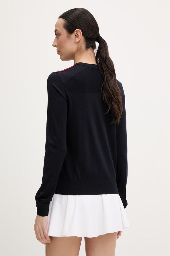 Odzież Fusalp sweter damski z dodatkiem wełny OTTAVIA I1126 granatowy