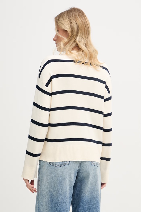Odjeća Tommy Hilfiger pulover za žene od pamuka WW0WW49768 bež