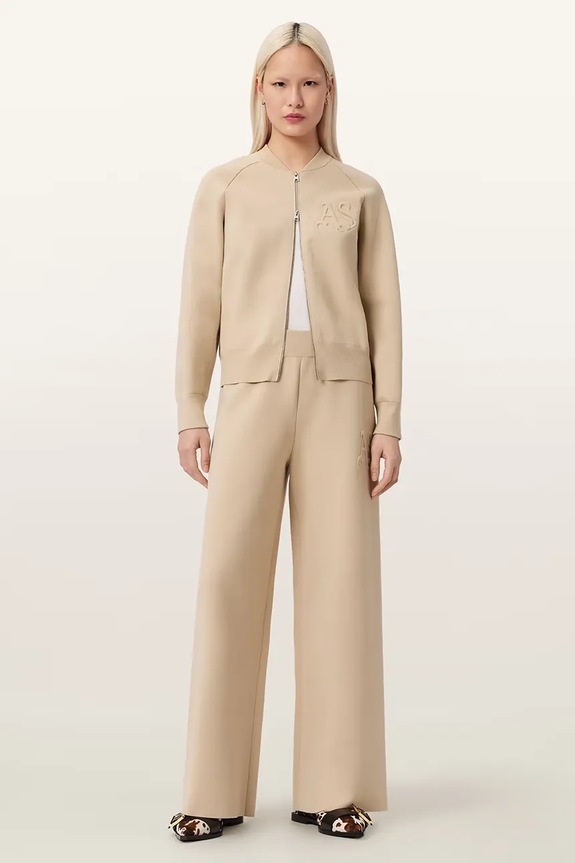 Πλεκτή ζακέτα AllSaints SONNY μπεζ W005KD