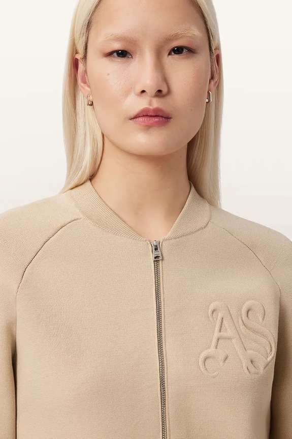 Πλεκτή ζακέτα AllSaints SONNY W005KD μπεζ