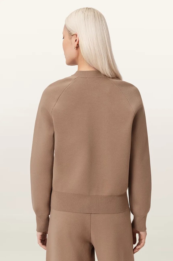 Πλεκτή ζακέτα AllSaints SONNY W005KD καφέ SS26